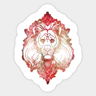 Lion Head in Fire Sticker